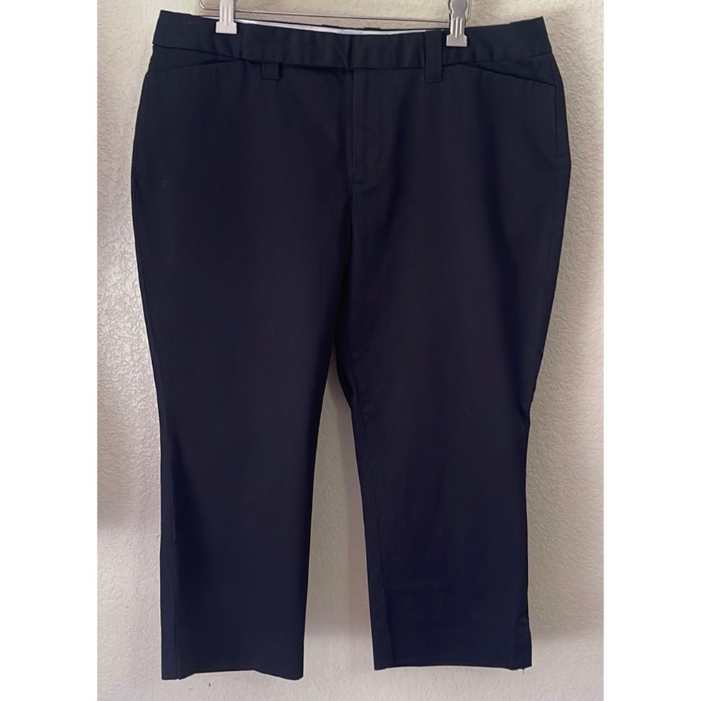 Gap‎ Stretch Womens Navy Blue Cropped Straight Leg Career Pants Size 12